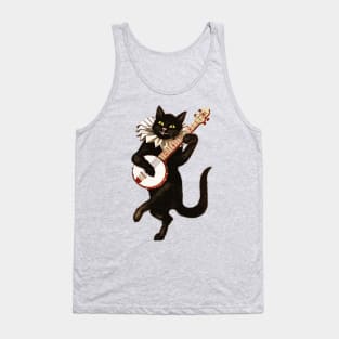 Vintage Cat Playing Banjo Tank Top